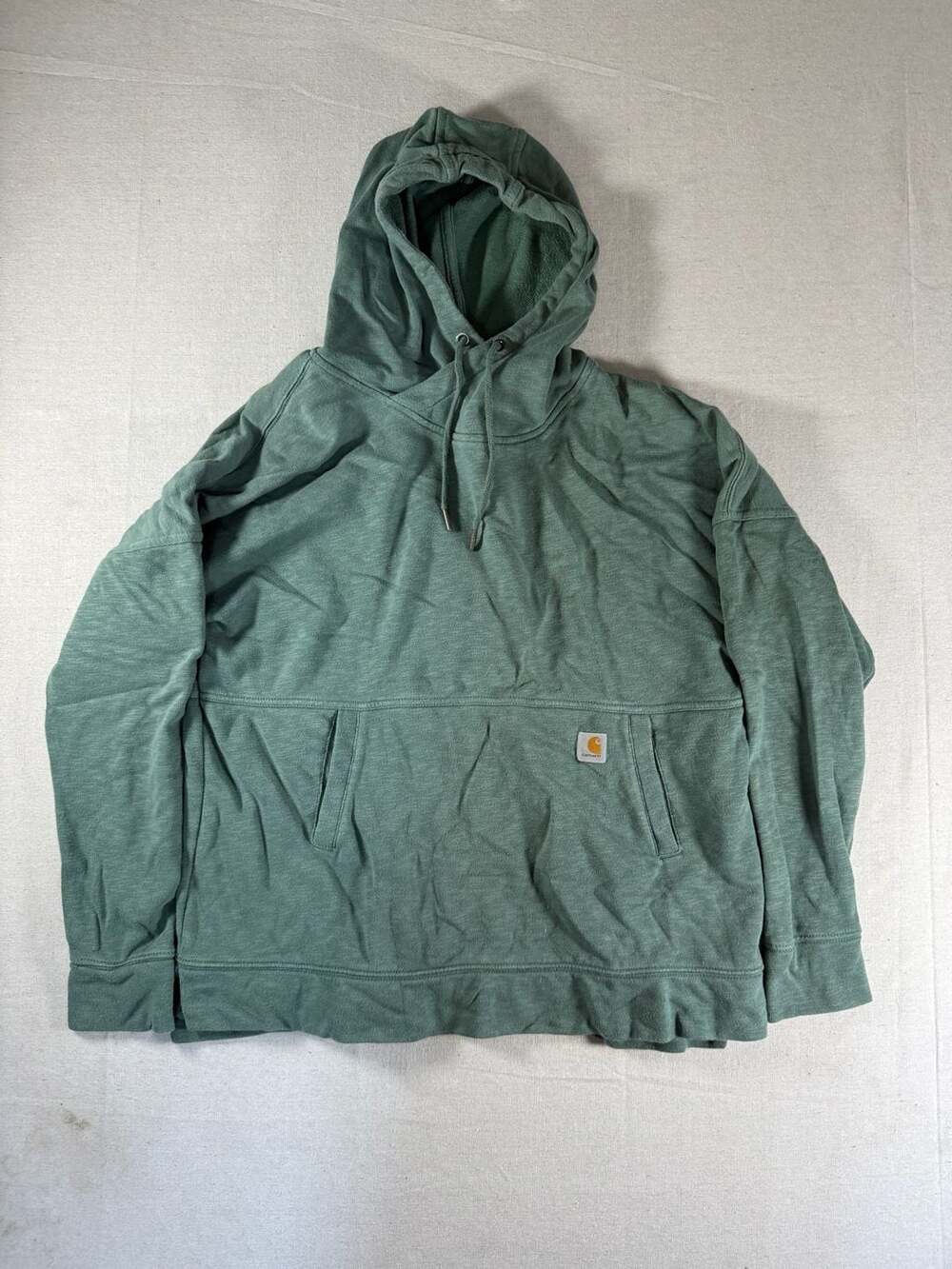 Carhartt Relaxed Fit Pullover Hoodie Green 12/14 Womens Large